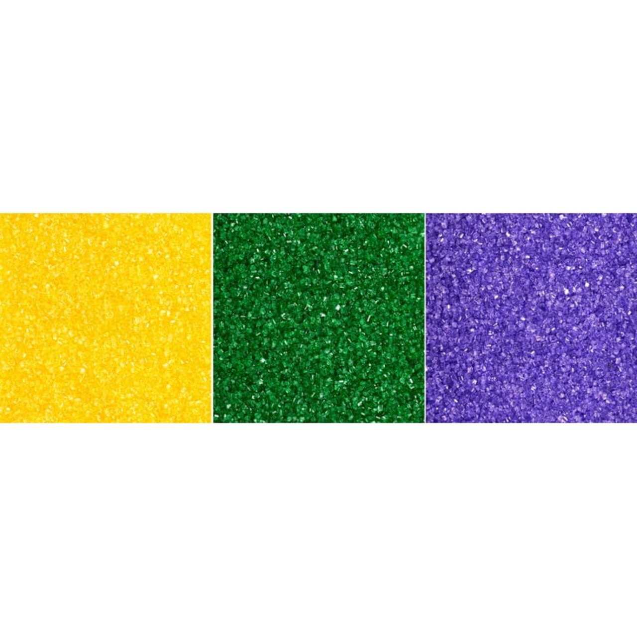 King Cake Sanding Sugar Set - Lavender, Green, Yellow - 2oz Each